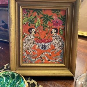 Adorable Monkey Print in Vintage Frame